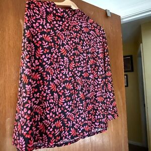 LuLaRoe A-Line Skirt with Pink and Red Floral on Black